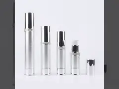 Dispensador que no engorda de aluminio de plata plástico privado de aire 10ml - de la bomba de la loción cuello único 30ml video