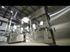 Линия розлива серых флаконов Стерилизующая машина розлива и укупорки video