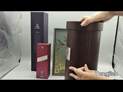 Вина цилиндра бумаги картона подарочной коробки кислородной разделки кромки под сварку полуокружности двери фабрики Yongjian Китая трубка открытого упаковывая бумажная video