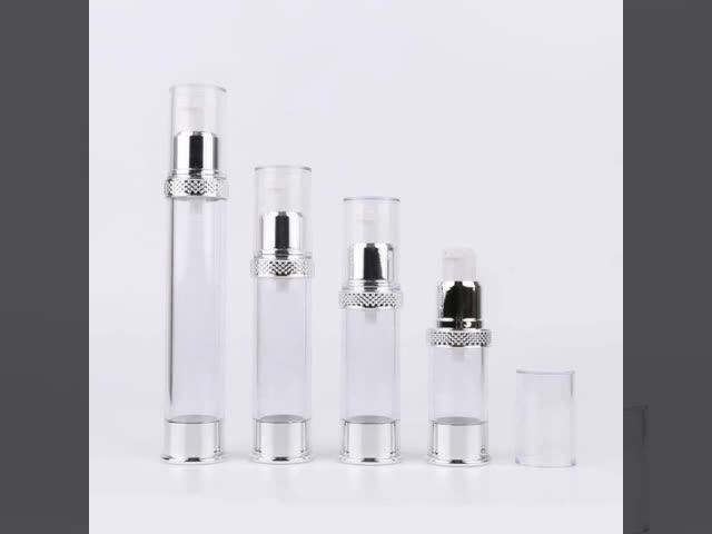 10ml - 30ml明確なプラスチック空気のないポンプは自由に血清のために分配する推進体をびん詰めにする ビデオ
