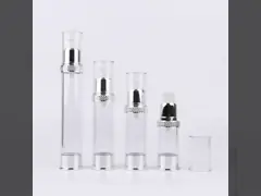 10ml - 30ml明確なプラスチック空気のないポンプは自由に血清のために分配する推進体をびん詰めにする video