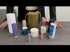 Причудливый подгонянный горячий штемпелюя отражетеля Reed штейна логотипа цилиндр черного упаковывая вокруг бумажной трубки video