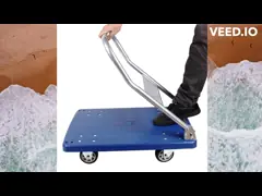 Молчаливые прочные пластиковые тележки платформы, вагонетка 150kg ручной тележки video