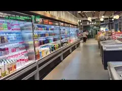 Белый сдержанный холодильник открытой выкладки для пить/емкости молока 2m большой video