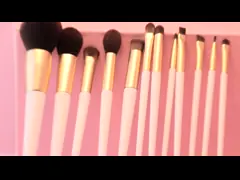 Щетка макияжа изготовленного на заказ логотипа белая роскошная, супер плотная щетка учреждения порошка video