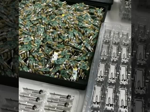 Fiber Optic Transceivers production process, semi-finished products show