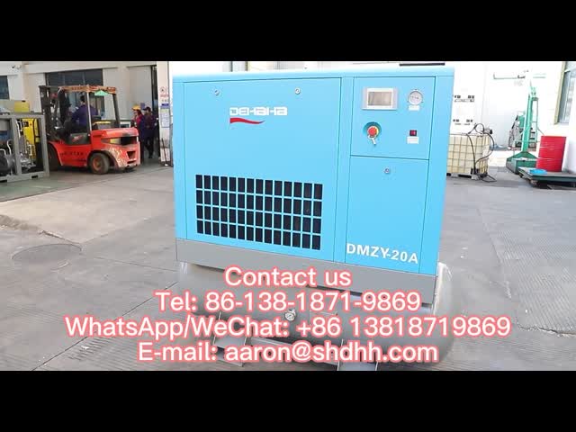 15 кВт 20 л.с. Свинцовый воздушный компрессор на ремне, используемый для резки волоконного лазера видео