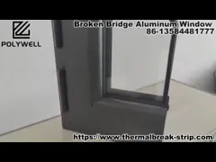 Алюминиевая рельса-гид Строенный мост Структура стеклянного оконного каркаса Профиль, устойчивый к высокой температуре video