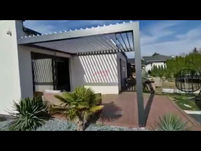 Водоустойчивое моторизованное Louvered алюминиевое патио открытого сада перголы 4 x 4 садов видео