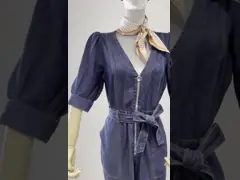 Manufactuer OEM Women'S Casual Denim Jogger Pants Ladies Drawstring Elastic Waist Jeans video