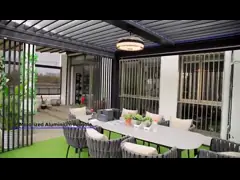 Электрический павильон из алюминиевого сплава установлен на крыше двора виллы терраса алюминиевая пергола video