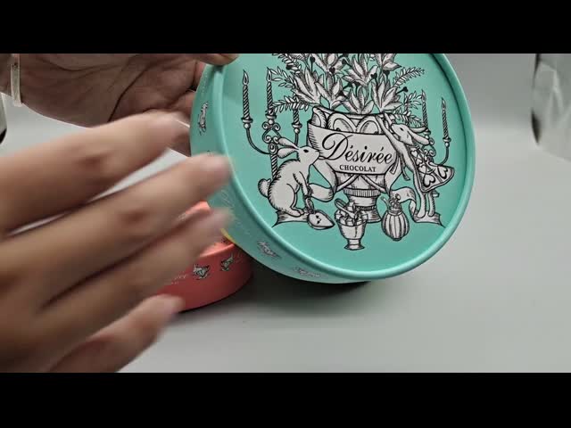 Картонные коробки изготовленного на заказ роскошного пятна УЛЬТРАФИОЛЕТОВЫЕ печатая небольшие круглые упаковывая ювелирные изделия видео