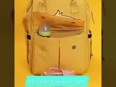 Модный сумка для мамочки сумка для подгузников для малышей с матрасом для легкой прогулки водонепроницаемая ткань детская бутылка изоляционный слой video