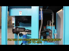 Компрессор воздуха винта 50 лошадиных сил портативной электрической переменной скорости компрессора воздуха роторный video