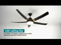 38 Вт 56 дюймов Большой объем воздуха Бесшумный потолочный вентилятор со световым выбором 6 скоростей video