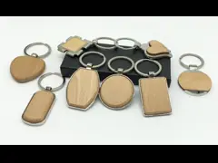 Лазер круга формы дома выгравировал деревянное Keychains подгонял персонализированную ключевую цепь video