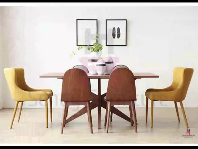 Nordic Fabric Low Back Wooden Dining Chairs Coloured Indoor Commercial Furniture