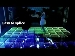 На открытом воздухе свет вверх по СИД панелей пола загоренному осветил плитки танцплощадки для свадьбы video