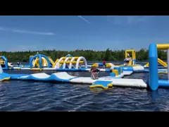 Полоса препятствий воды озера Bouncia раздувная для взрослых и детей video