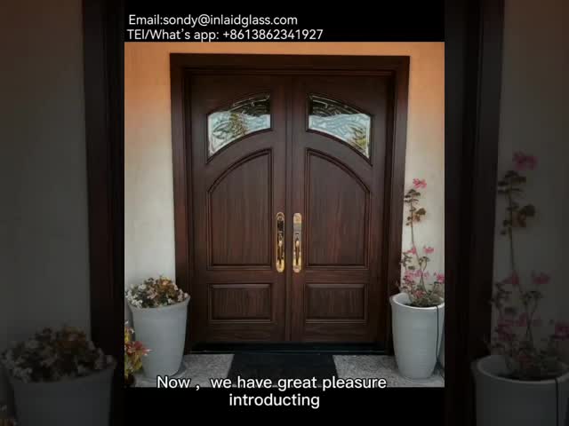Customized all clear beveled Entry Door Decorative Leaded Glass With Patina Caming