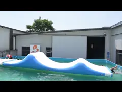 0.9mm PVC Tarpaulin Inflatable Water Game Bridge For Lake video