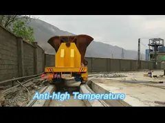 Рельсы установили ковш вручая автомобиль переноса бака шлака video