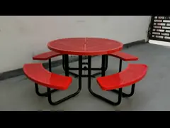 La superficie redonda de acero perforada del banco de la mesa de picnic montó el diámetro de 1980m m