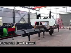Benzin-hydraulisches Holz-tragbare Sägemühlen-Maschine mit mobilem Anhänger
