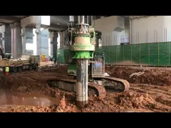 Highly Accurate Low Headroom Piling Rig with Rotary Angle Displacement Output Mechanism