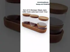 Установите 5 опарников хранения стеклянных с крышками пробочки и подносом пробочки дружественными к Эко video