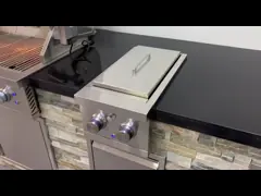 Stainless Steel Bbq Outdoor Gas Grill Built In Double Side Burner 12.6