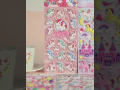 стикеры изготовленной на заказ пены стикеров мультфильма 3D тучные печатая лист стикера мультфильма для детей video