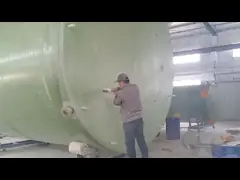 Зеленый вертикальный контейнер стеклоткани танка FRP цилиндрический для отхода кислоты алкалиа video