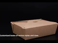 Анти- грязный жиронепроницаемый прямоугольник коробки бумаги пищевого контейнера формирует для ресторана video