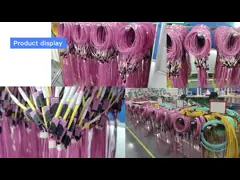 OM4 OM3 24 οπτικό σκοινί 5M μπαλωμάτων ινών MTP MPO μπλε χρώμα νερού LSZH USCONEC