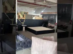 Нержавеющая сталь золота кровати платформы короля Обивать Lapiaz инкрустированная video