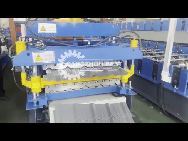 Galvanized Steel Profile Roman Roof Tile Roll Forming Machine Gearbox Driven