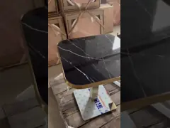 Овальная картина мрамора обеденного стола ресторана формы керамическая с золотым швом video