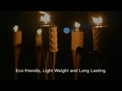 Водоустойчивые естественные бамбуковые факелы Tiki ротанга факела для лужайки сада двора патио video