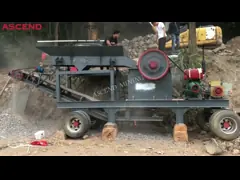 Дробилка челюсти станции гравия PE 750x1060 большая модельная мобильная с тонной двигателя дизеля 150-200 в час video