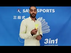 Челноки нейлона шарика Shuttlecock бадминтона пробочки волокна со стойкостью стабильности video