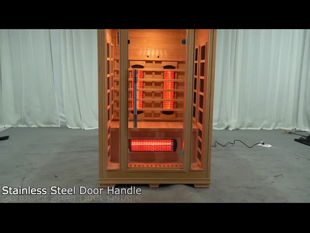 木の屋内1750W 2人の赤外線サウナ低いEMF