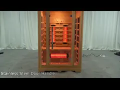 Wooden Indoor 1750W 2 Person Infrared Sauna Low EMF