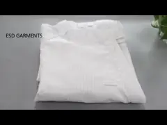 Форма противостатического coverall чистой комнаты ESD халата многоразового противостатическая с лабораторией esd клобука покрывает одежды чистой комнаты video