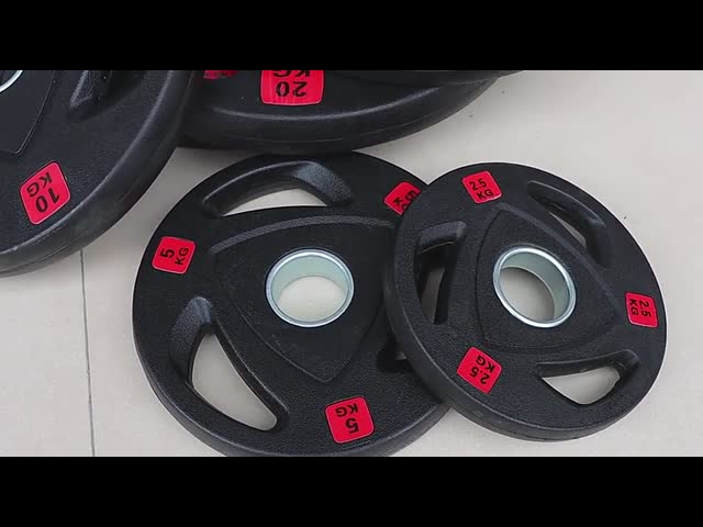 ゴムはジムの運動のための 5cm の穴のフィットネス ウェイト プレートの標準サイズを塗りました