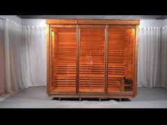 Сауны подогревателя плиты красного кедра 6 человек дизайн деревянной традиционной на открытом воздухе сухой уникальный video