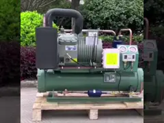 Вода блока рефрижерации 8HP замораживателя R22 охладила конденсируя блок герметичная конденсируя вода блока охладила конденсируя блок video