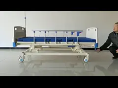 Single Crank Manual Medical Beds Anti Collision With Mattress Guardrail
