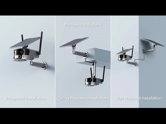 двойное широкоформатное камеры сети 180° Wifi 6W объектива 4K солнечное супер