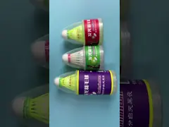 Освещать лист нейлона пробочки пакета Shuttlecock 4pcs бадминтона СИД нейлона белые, который пенят video
